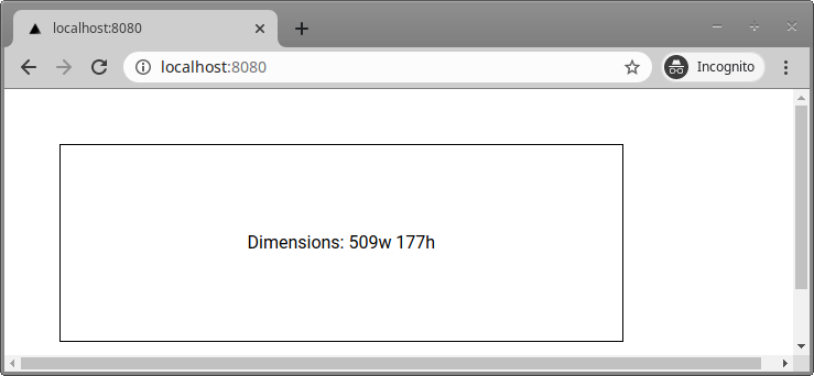 div element displaying it's width of 509px and height of 177px in text